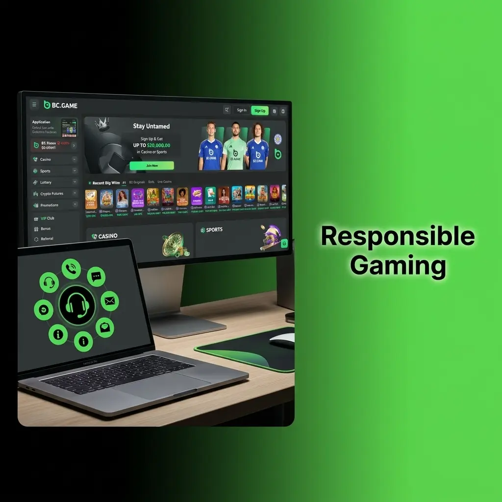 BC Game responsible gaming tools including deposit limits, self-exclusion, session controls, and support resources for safe play