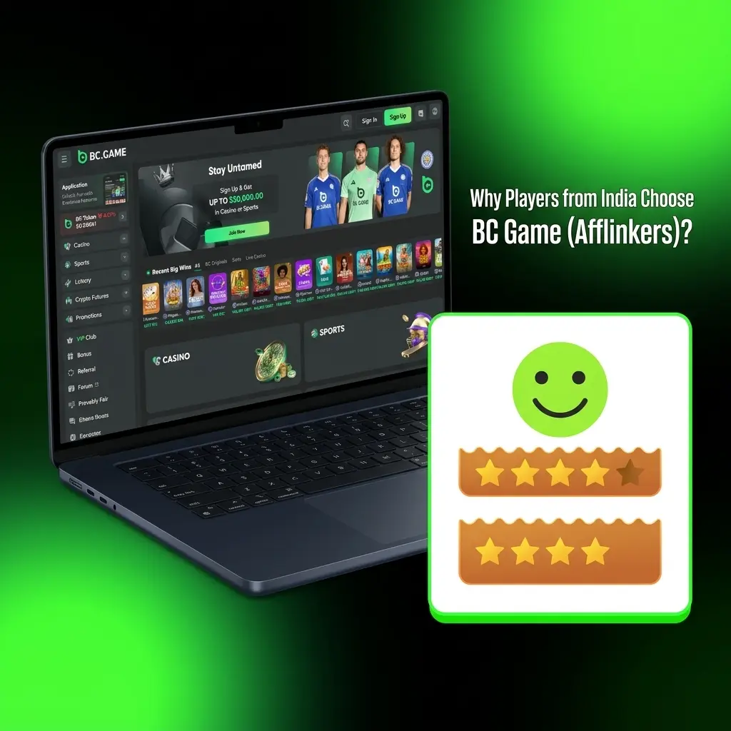 Indian players choosing BC Game with UPI, INR support, Teen Patti, Andar Bahar, 300% welcome bonus and 24/7 support